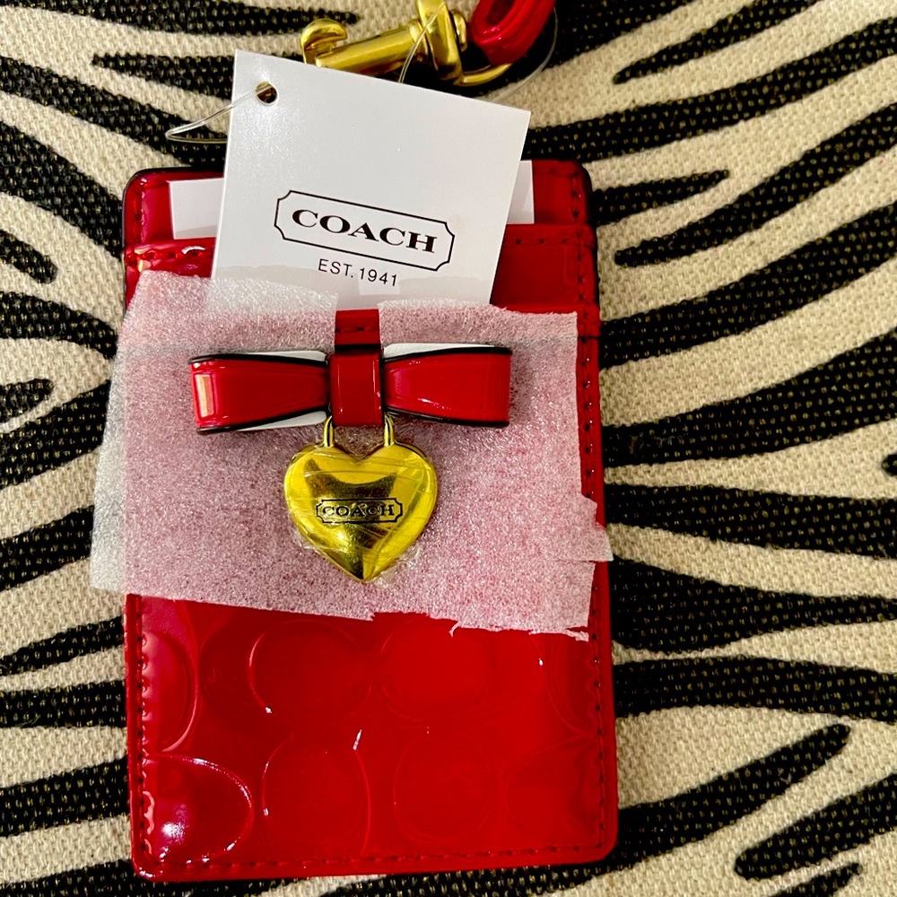 Coach ID lanyard Red